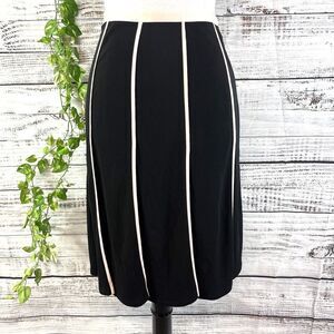City DKNY Pleated Pale Pink Striped Knee Length Midi Skirt Size 4 2013 Exclusive